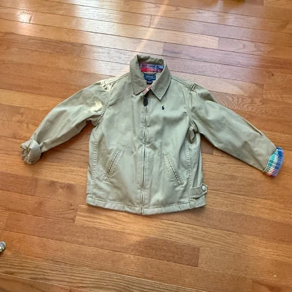 Polo by Ralph Lauren Kids Beige Jacket with Colorful Lining - Picture 1 of 2